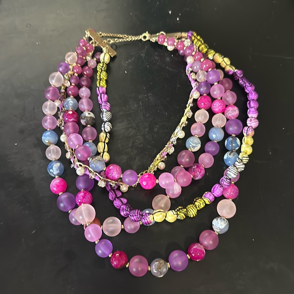 Anthropologie Multi Strand Statement Necklace - image 1